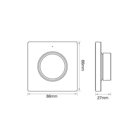 Távirányító led szalaghoz 1 zónás tekerőgombos Mi-Light K1-W