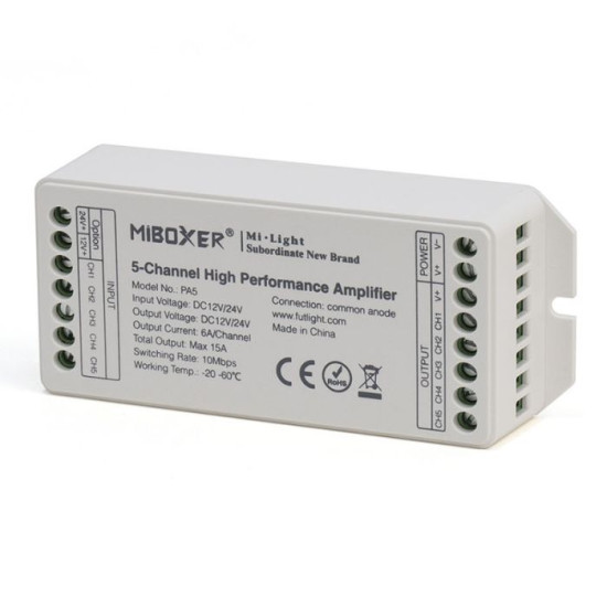 Jelerősítő led szalaghoz 5 csatornás DC12/24V Mi-Light