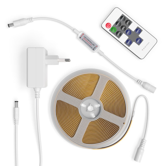 Led szalag szett távirányítóval 24V 8W 2m IP20 3000K Avide