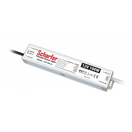 Tápegység led szalaghoz 12V 100W IP67 Scharfer SCH-100-12
