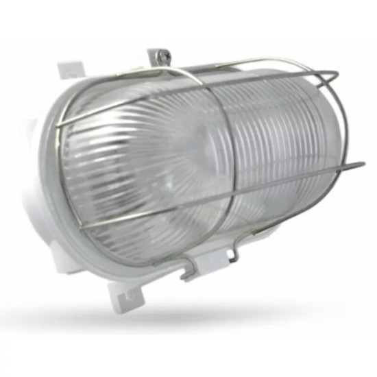 Hajólámpa fém rácsos ovális 1XE27 deLux