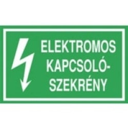 Matrica 100x60mm 'Elektromos kapcsolószekrény' vinil öntapadó