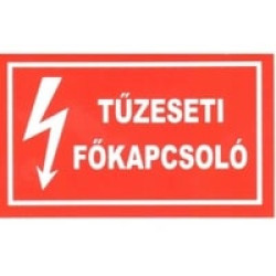 Matrica 100x60mm 'Tûzeseti főkapcsoló' vinil öntapadó