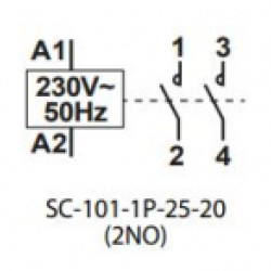 Mágneskapcs. 25A 2Z 230V AC Schelinger SC101-1P-25-20