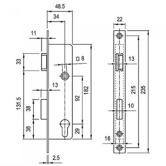 Portálzár 35/92/22 N°3397 Euro Elzett