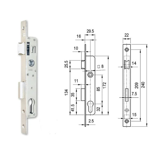 Portálzár 15/85 N°3398/B Euro Elzett