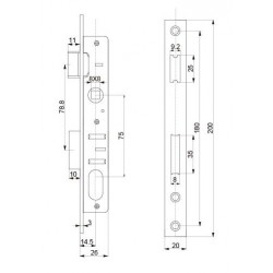 Portálzár 15mm+ovális zárbetét Anbo 1203