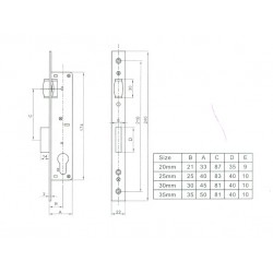 Portálzár görgős 25mm+zárbetét SR500-25 Anbo