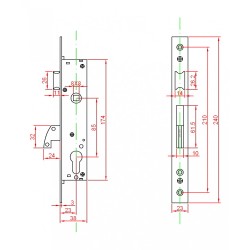 Portálzár kampós 25mm+zárbetét Anbo