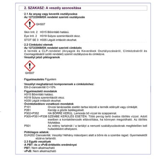 Pillanatragasztó UHU 2g