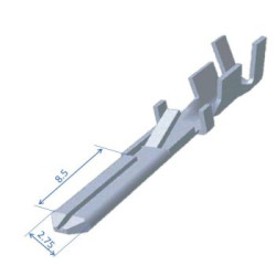 Csúszósaru 2,8x0,5 (0,5x1mm) rátolható csap, sárgaréz