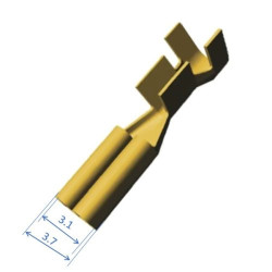 Csúszósaru 2,8x0,5 (0,5x1mm) rátolható hüvely, sárgaréz