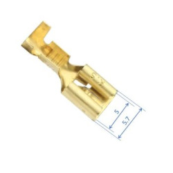 Csúszósaru 4,8x0,5 (0,5-1mm) rátolható hüvely, sárgaréz
