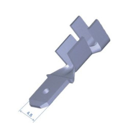 Csúszósaru 4,8x0,5 (0,5-1mm) rátolható csap, sárgaréz