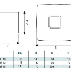 Fürdőszobai ventilátor NA100 Cata Silentis 10 Timer beépített pillangószeleppel, utószellőzető funkcióval
