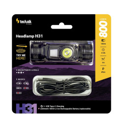 Fejlámpa tölthető 800 lumen 18650 Technik MT-H31  