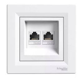 UTP aljzat 2xRJ45 Cat5E Asfora fehér EPH4400121