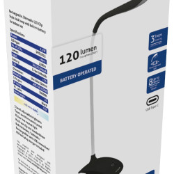 Asztali lámpa LED 1,5W Avide csíptethető fekete