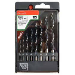 Fafúró készlet 8 részes 3-10mm Abraboro