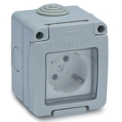 Dugalj Famatel 2P+F 162 szürke IP55 19068