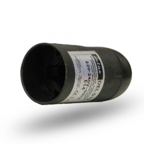 Foglalat E14 mûanyag fekete deLux DEL019