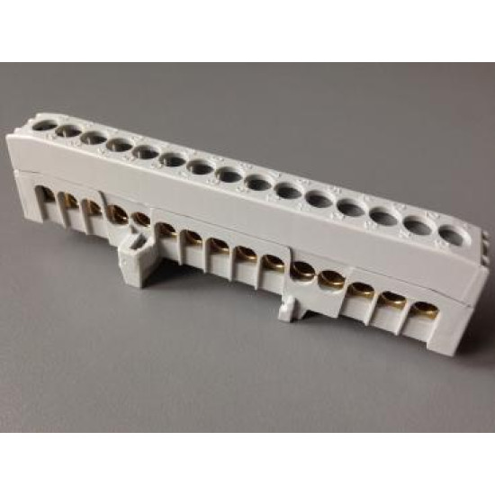 Föld-nulla sín szigetelt 15x16mm2 szürke Pollmann