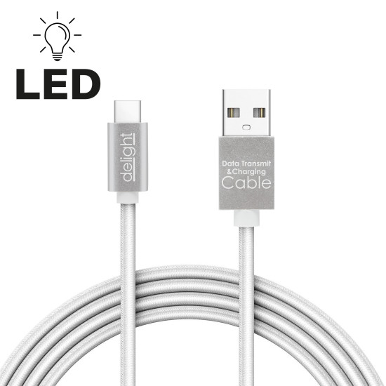 USB kábel 1m USB-A/USB-C 2A ledes Delight 55442C