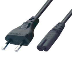 Hálózati kábel földeletlen 'piskóta' csatlakozóval 1,5m N1/VDE