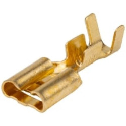 Csúszósaru 6,3x0,8 (0,75-1,5mm) rátolható hüvely, sárgaréz