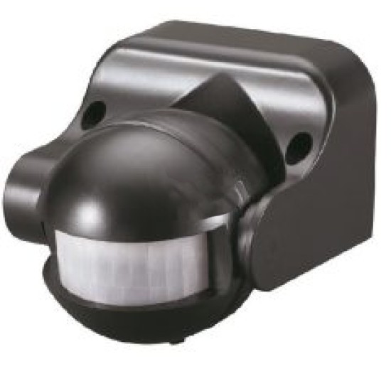 Mozgásérzékelő infravörös IP44 180° fekete deLux