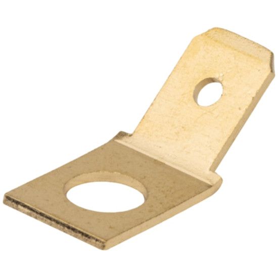 Csúszósaru 6,3x0,8 (45fok M5) csavaros rögzítésű, sárgaréz