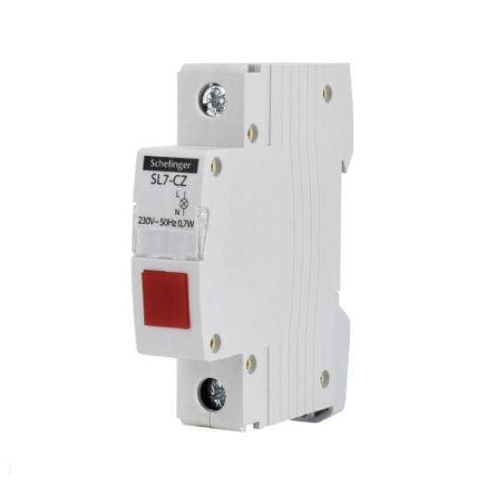 Moduláris jelzőlámpa piros 0.3mA 230V Bemko L7-CZ