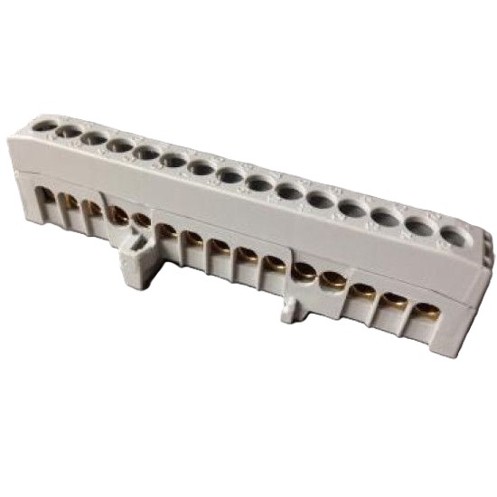 Föld-nulla sín szigetelt 15x16mm2 szürke Pollmann