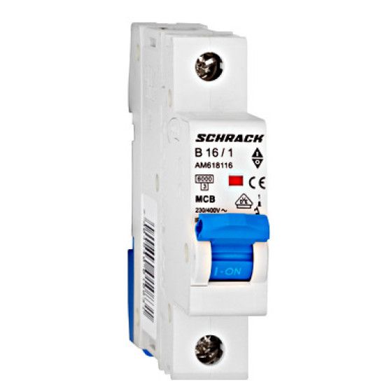 Kismegszakító 1P 16A "B" 6kA Schrack AM618116     
