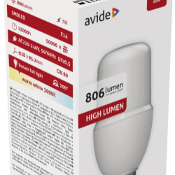 Led fényf. E14 T37  7W 3000K Avide