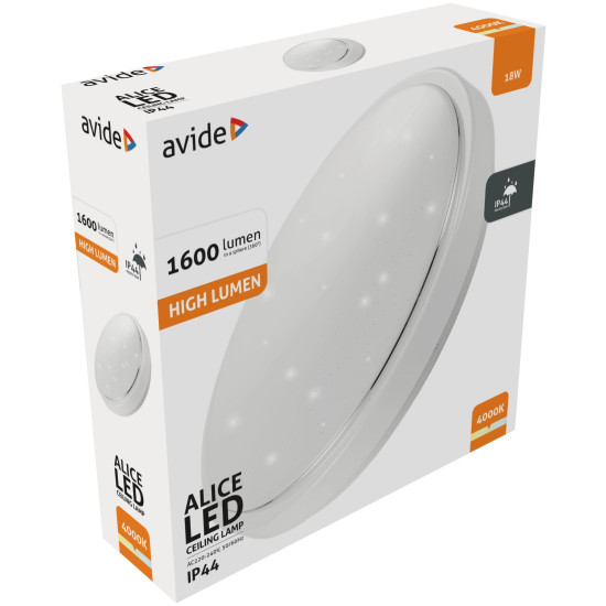 Alice mennyezeti led lámpa 18W 4000K IP44 Avide
