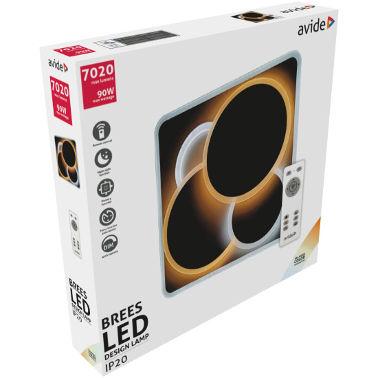 Led lámpatest távirányítóval Design Brees 90W