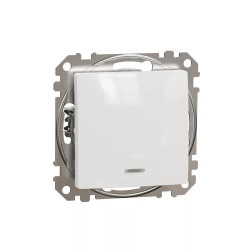 Egypólusú kapcsoló jelzőf. Sedna Design 101 fehér SDD111101L 