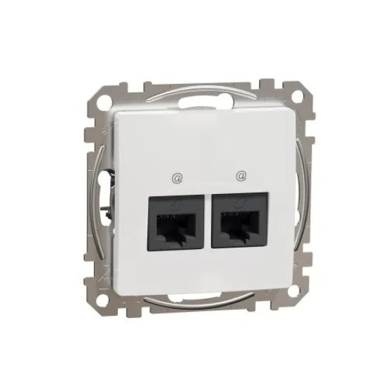 UTP aljzat 2xRJ45 Cat5E Sedna Design fehér SDD111452