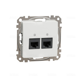UTP aljzat 2xRJ45 Cat5E Sedna Design fehér SDD111452